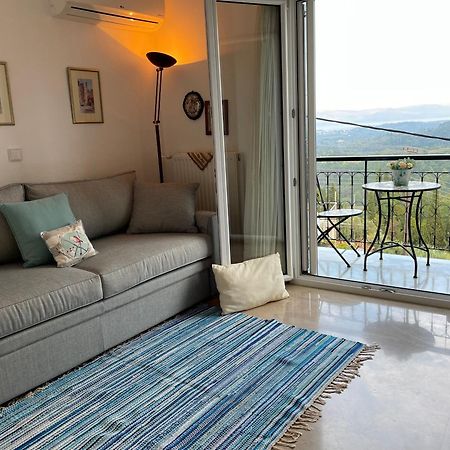 Schoenes Familienappartement In Pelekas, Corfu Mit Meerblick Zewnętrze zdjęcie