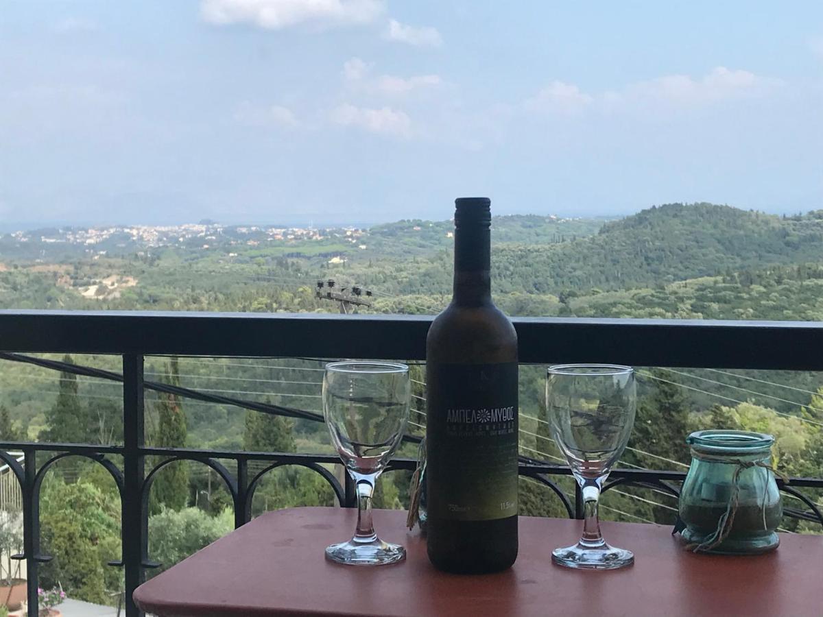 Schoenes Familienappartement In Pelekas, Corfu Mit Meerblick Zewnętrze zdjęcie