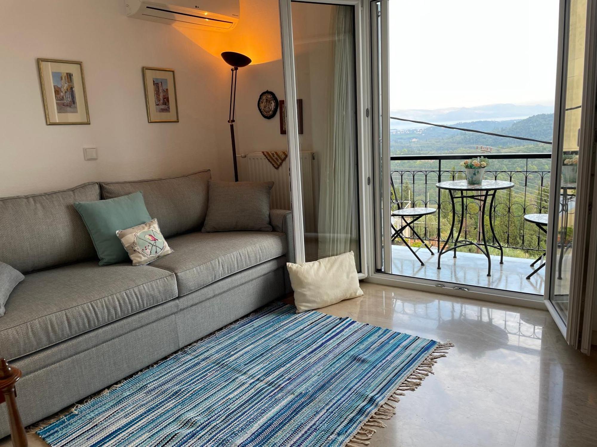 Schoenes Familienappartement In Pelekas, Corfu Mit Meerblick Zewnętrze zdjęcie